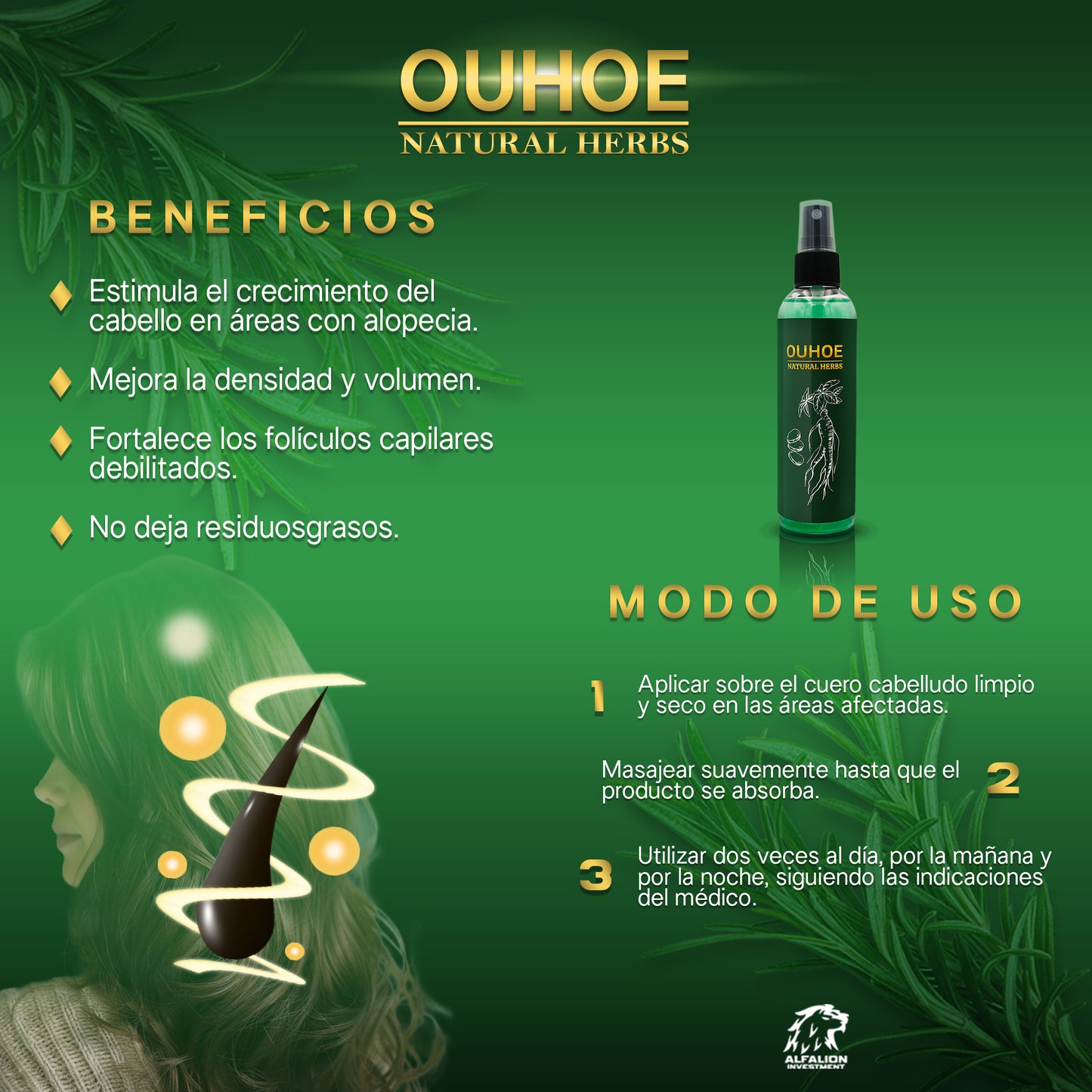 OUHOE - SPRAY DE CRECIMIENTO CAPILAR